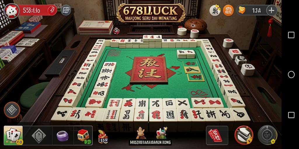 Screenshot gameplay Mahjong di 678LUCK yang memukau dan penuh warna.
