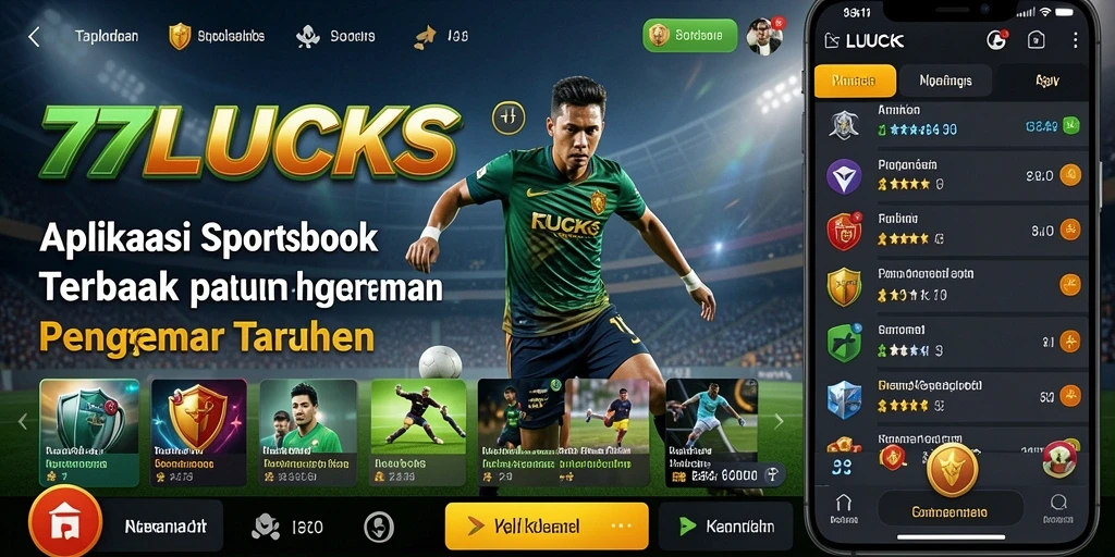 Tampilan gameplay taruhan olahraga di aplikasi 77LUCKS.