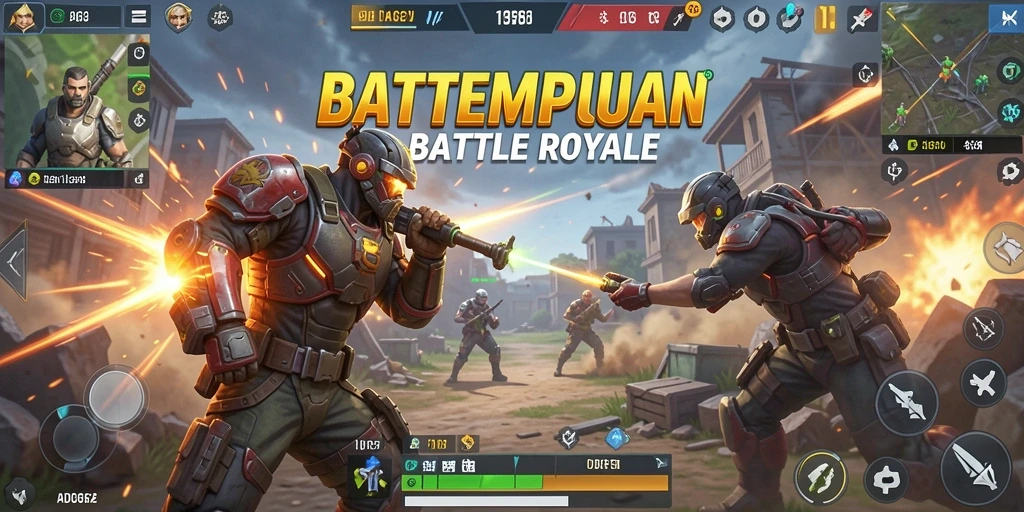 Screenshot ADG62 menunjukkan aksi seru dalam pertempuran Battle Royale.
