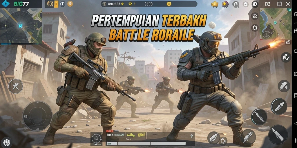 Tampilan gameplay mendebarkan dari pertempuran di <strong>BIG77</strong>.