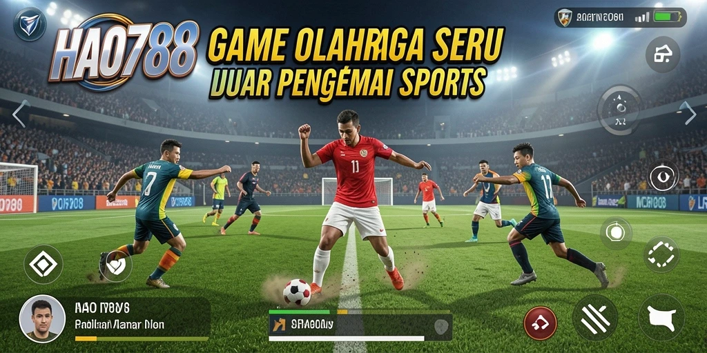 Tangkapan layar menunjukkan aksi seru dalam permainan olahraga HAO788.
