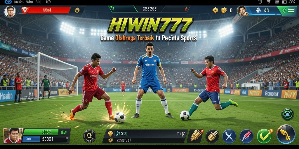 Tangkapan layar utama HIWIN777 menampilkan aksi intens dalam permainan olahraga.