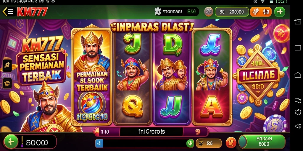 Screenshot gameplay KM777 yang menggambarkan momen seru saat bermain Slot.