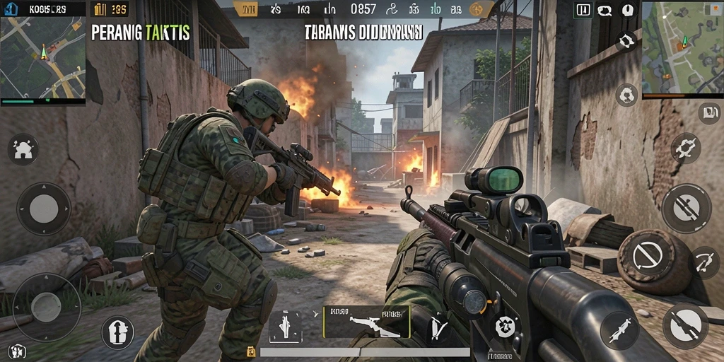 Tampilan menegangkan dari gameplay FPS KO857 dengan aksi yang mendebarkan.