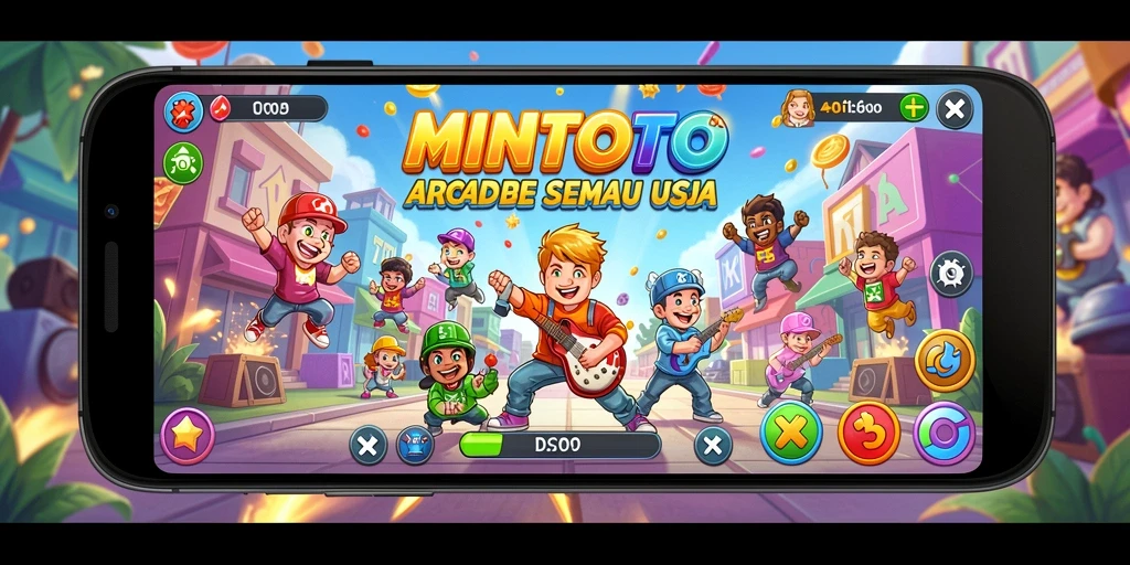 Screenshot MINTOTO menampilkan aksi seru dalam permainan Arcade.