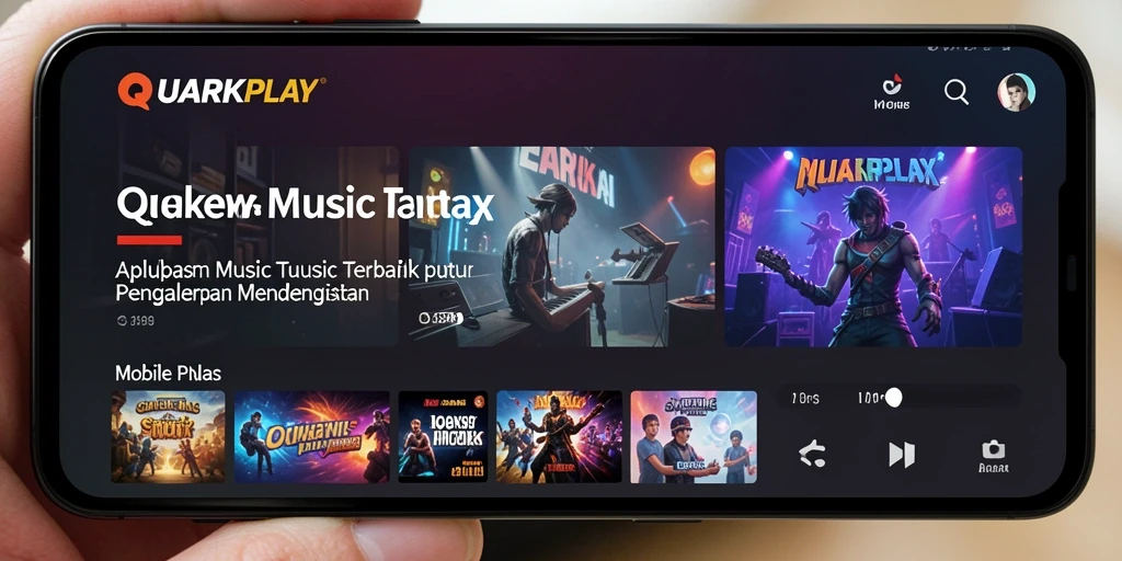 Tangkapan layar QUARKPLAY menampilkan gameplay musik yang interaktif dan menyenangkan.