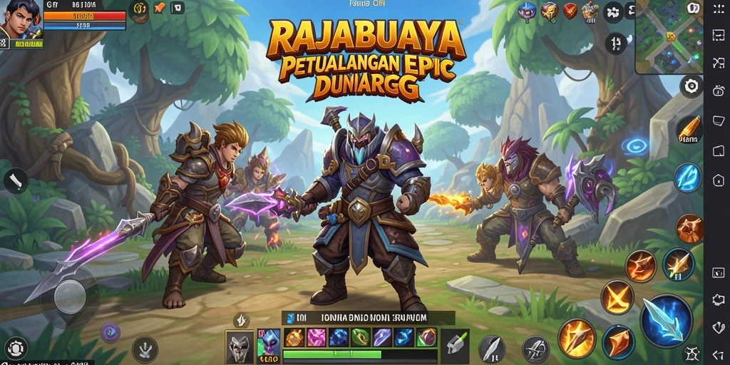 Screenshot gameplay RAJABUAYA menampilkan pertarungan yang mendebarkan dan karakter yang kaya.